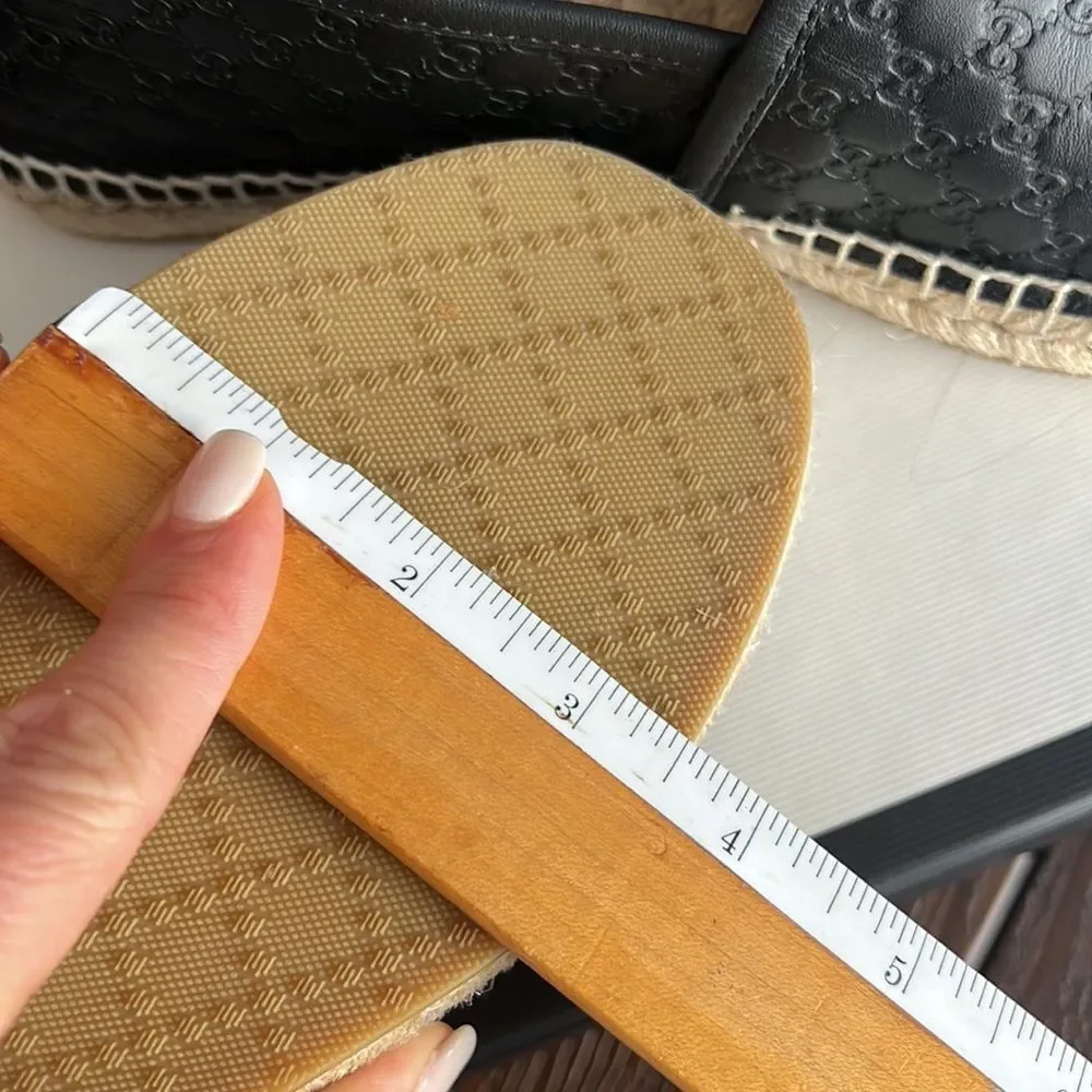 Gucci Black Leather Espadrilles
